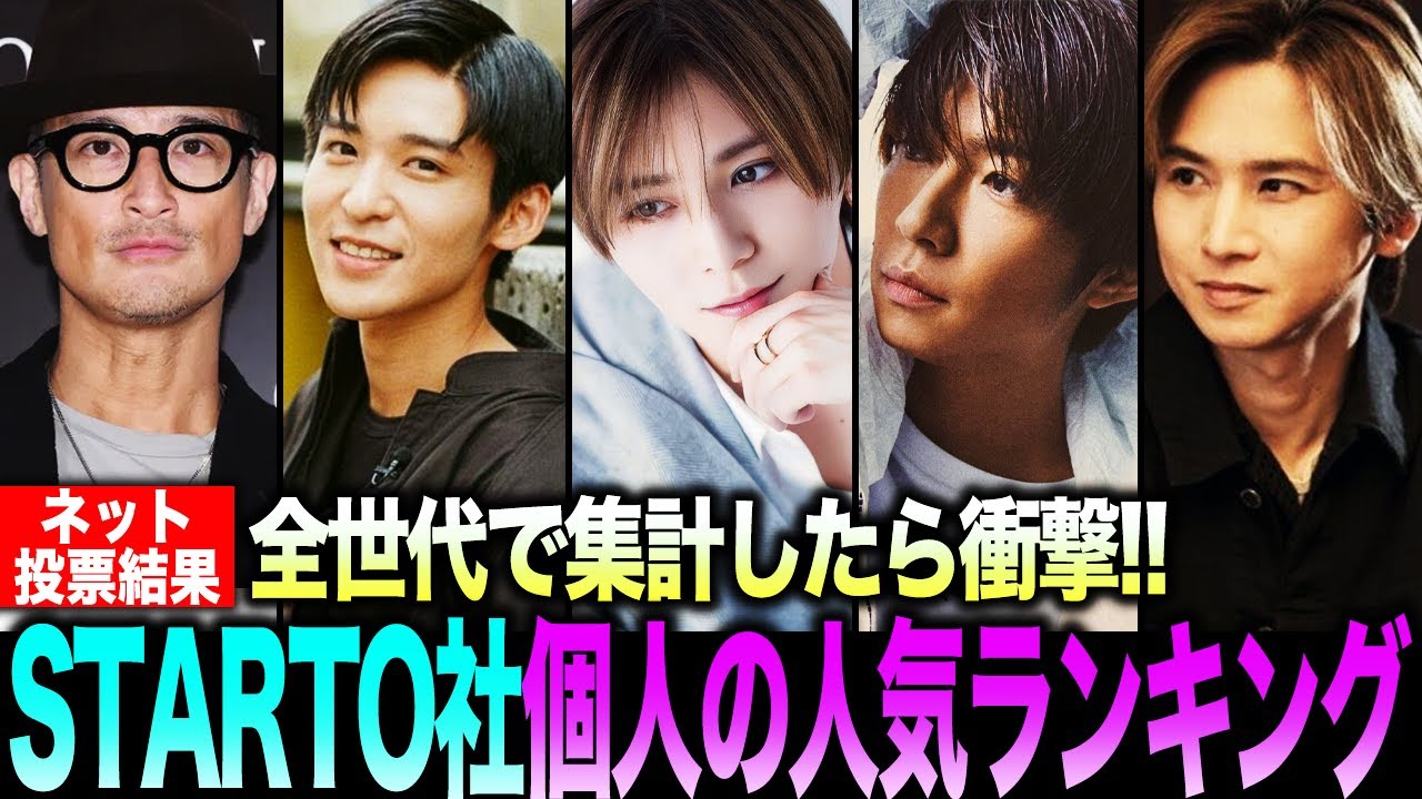 【ネット投票】STARTO社タレント人気ランキングTOP10!全世代から選ばれた最強メンバーは一体誰だ!2025年決定版! - YouTube