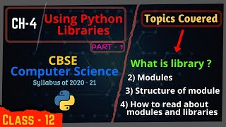 #4.1 Using Python Libraries | Modules and Library in Python | Class 12 Board