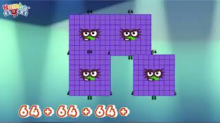 Numberblocks Adding Four Same Square Numbers 4 Duplicate Numbers Colorartid