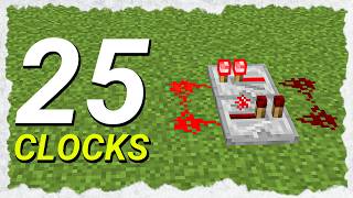 25 Redstone Clocks in Minecraft!