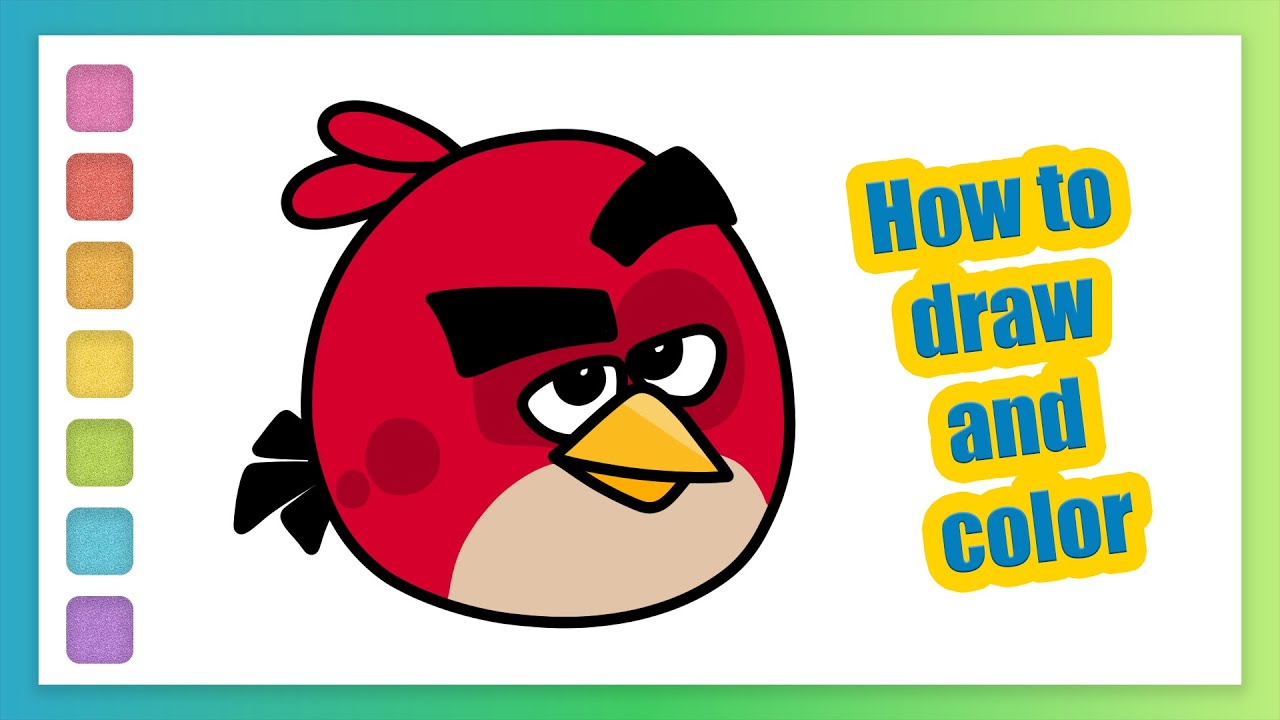 How to draw Red Angry Birds