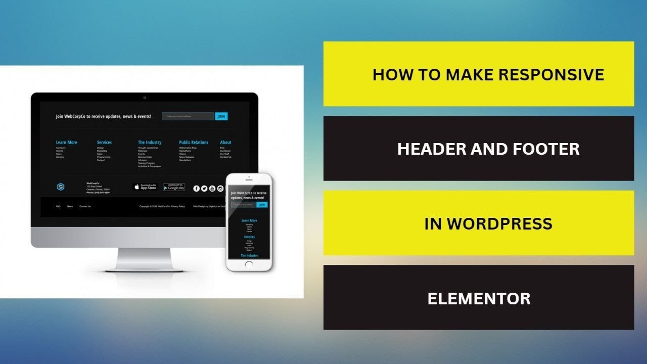 How To Make Responsive Header And Footer In Wordpress Elementor | - YouTube