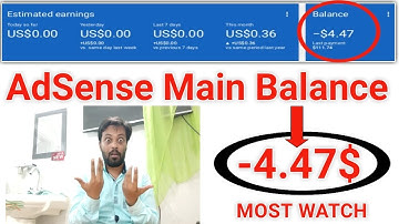 GOOGLE ADSENSE BALANCE GOES NEGATIVE (-4.47$)