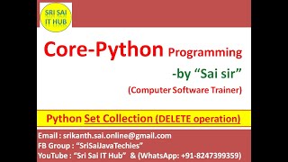 Python Set Collection with DELETE Operations || Python discard() function || Python remove() || #101