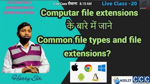 #CCCApril2022exam Common file types and file extensions  #gmindtech