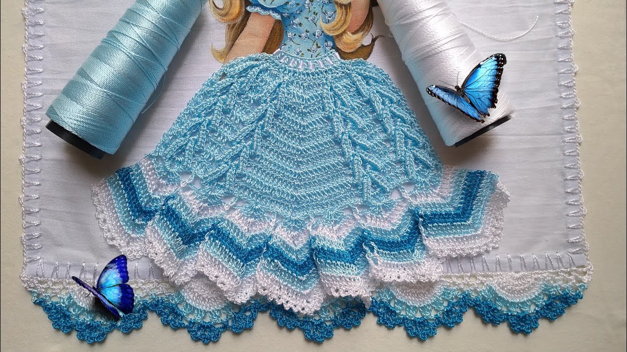 SAIA DE CROCHÊ TRANÇADA PARA PANO DE PRATO - modelo 15 | #saia_de_croche_para_pano_de_prato