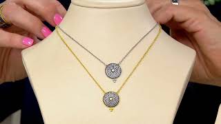 FREIDA ROTHMAN Sterling Silver Pave Disc Necklace or Earrings on QVC