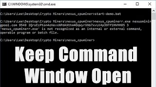 CMD Window Closes. How to keep the miner command window open to show errors