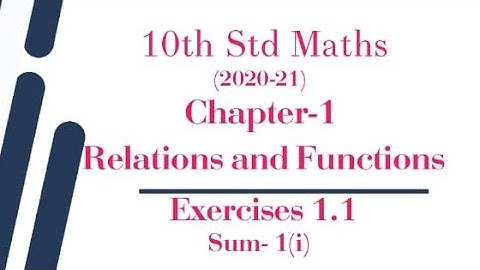 TN 10th Maths, Chapter-1, Ex: 1.1-[1(i)] |10thMaths|Cartesian product | Relations and functions