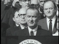 News footage of President Johnson announcing the creation of AFI