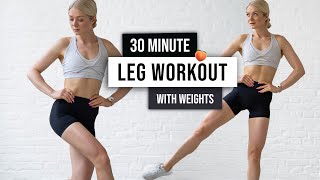 30 MIN LEG WORKOUT  Lower Body, GLUTES and THIGHS  With Weights Home Workout