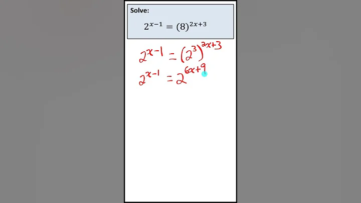 Solve an Exponential Equation | jensenmath.ca #maths #math #exponents