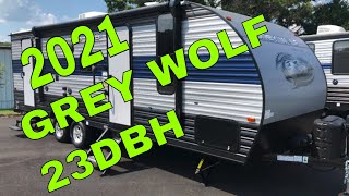 NEW 2021 FOREST RIVER GREY WOLF 23DBH TRAVEL TRAILER WITH W/ BUNK BEDS SLIDEOUT Dodd RV Show Tour