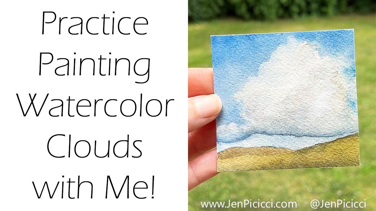 Practice Watercolor Clouds with Me