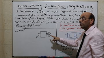 Solved Problem on Calculating the Efficiency of a Transformer Operating at Full Load, 29/3/2020