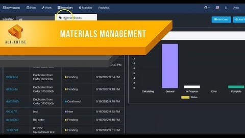 Material Management - Authentise FLOWS Features
