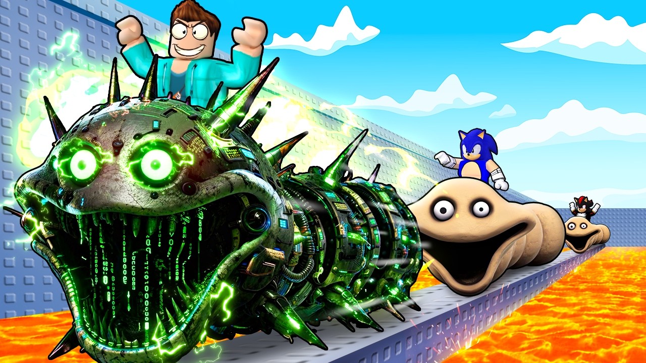 I PRETENDED TO BE A NOOB THEN USED MECHA HUNGRY WORM IN ROBLOX !!