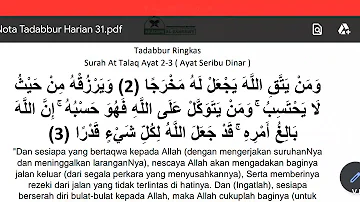 Tadabbur Surah At Talaq Ayat 2-3 ( Ayat 1000 Dinar )