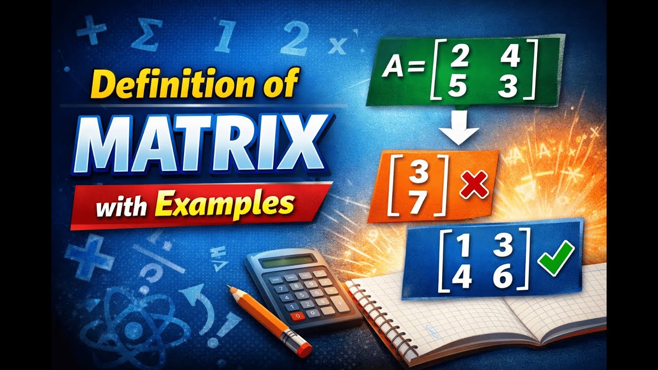 Definition of matrix with examples - YouTube