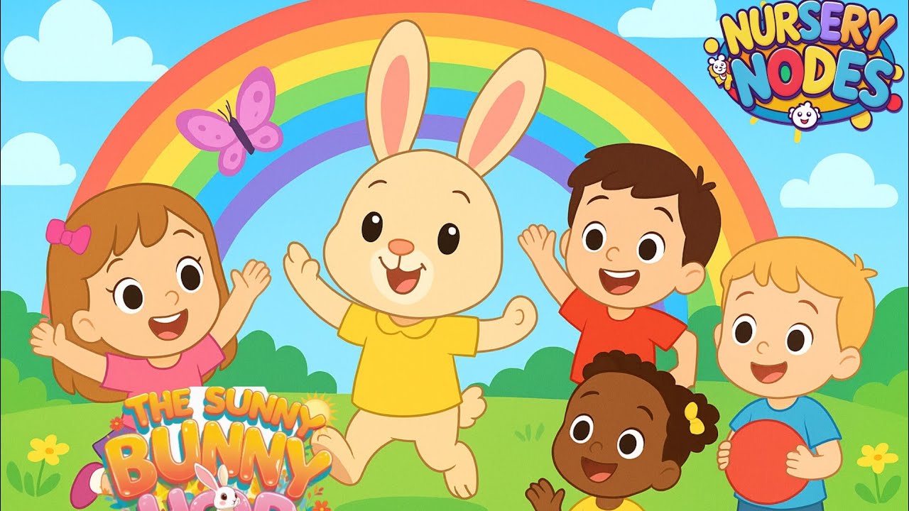 The Sunny Bunny Hop | Kids Nursery Rhyme | Cute Bunny Dance Song for ...