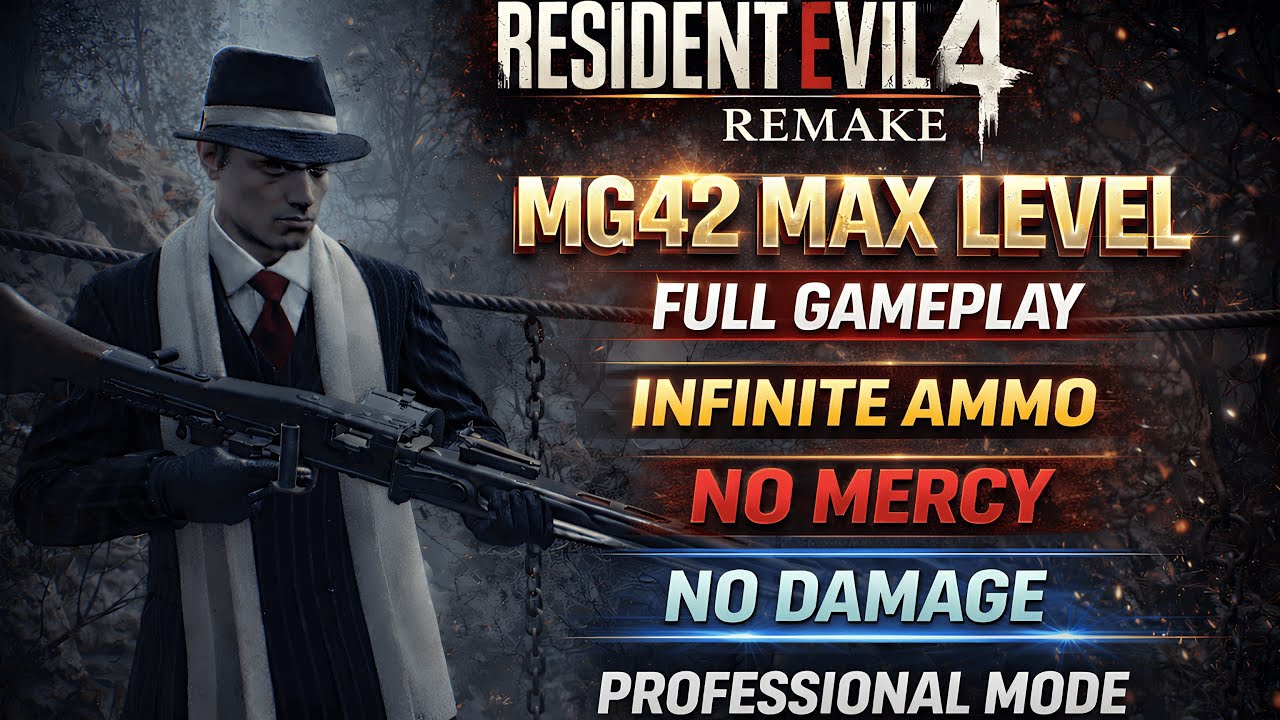 (Chicago Sweeper) MG42 ONLY CHALLENGE – Resident Evil 4 Remake (Professional Mode)