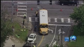 8 injured after school bus, car collide in Va. Beach