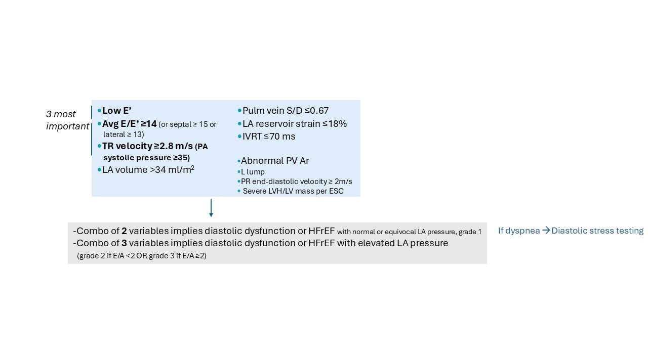 Diastology by echo: simplified explanations and algorithms- 2025 ASE guidelines