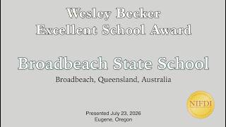 2026 Wesley Becker Excellent School Award - Broadbeach State School
