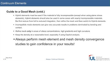 Abaqus Tutorial: Continuum Elements #6 Guide to a Good Mesh