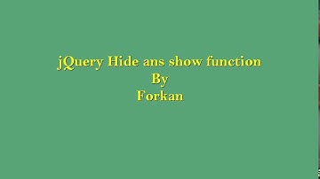 jQuary hide show class || Bangla Tutorial