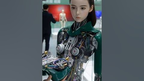 Guy Tries Out the Newest Girlfriend Robot at the Expo.