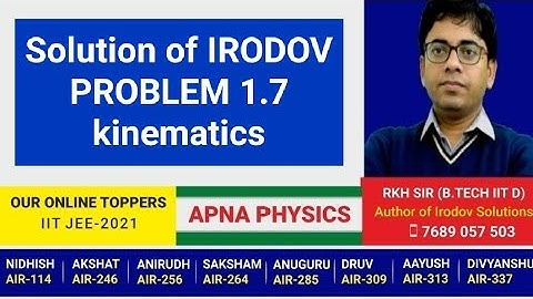 Solution of IRODOV PROBLEM 1.7 kinematics By RKH SIR