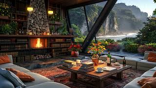 Peaceful Morning in Warm Space to Relax & Rest ☕Calm Coffee House and Gentle Jazz Instrumental Music