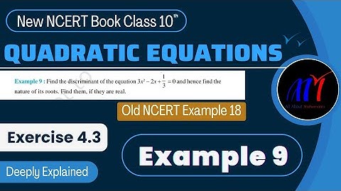 Chapter 4 Exercise 4.3 ( Example 9 ) Quadratics Equations  Class 10 Maths | New NCERT Book