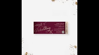 How to Edit a Digital Wedding Ticket Using Templett - Our Wedding Editable Ticket screenshot 1