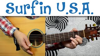 Video thumbnail of ""Surfin USA" Easy Guitar Lesson + Tutorial - Easy 3-Chord Song with Lyrics & Strumming | Beach Boys"