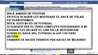Hack de volar en Transformice