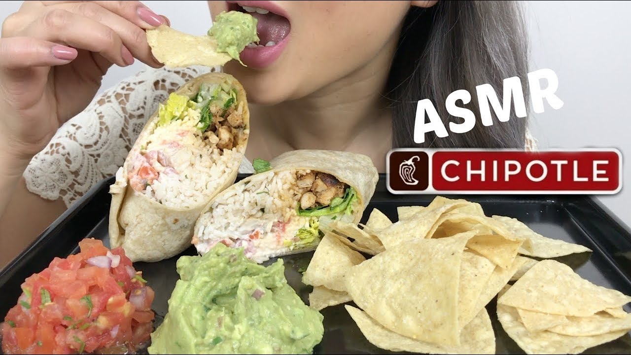 ASMR CHIPOTLE BURRITO Eating Sounds N.E Lets Eat YouTube