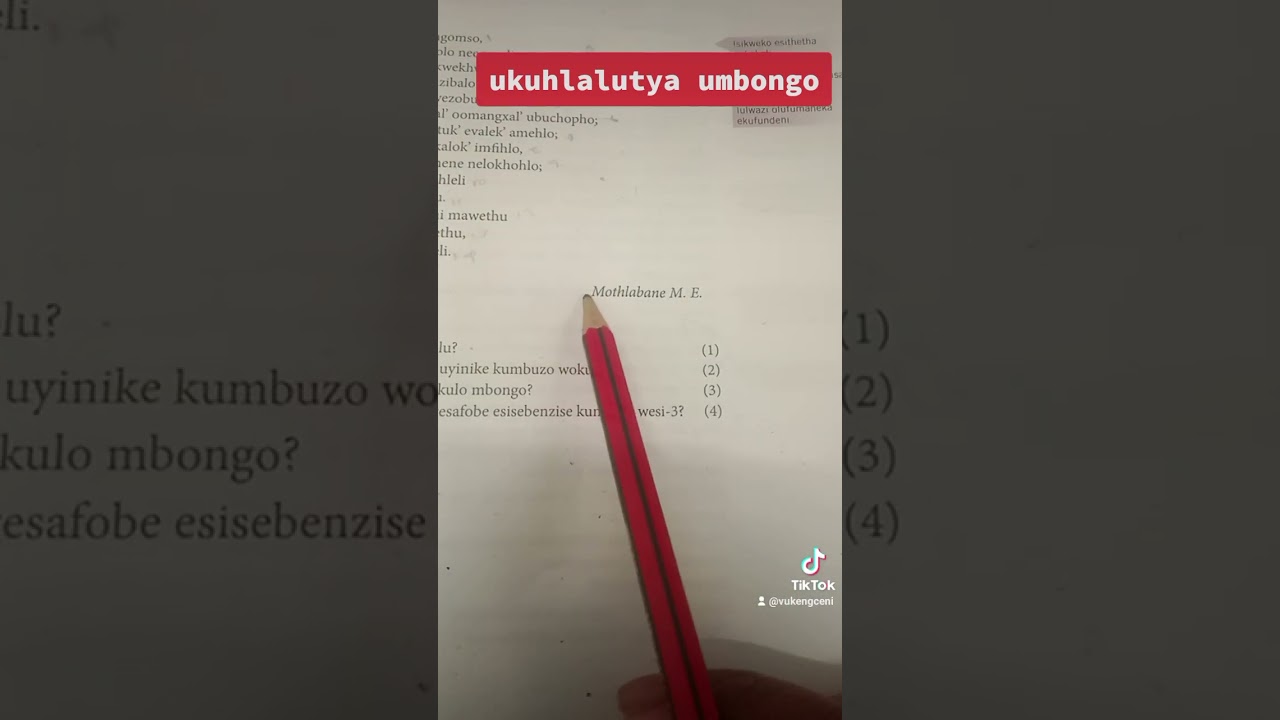 ukuhlalutya umbongo, 