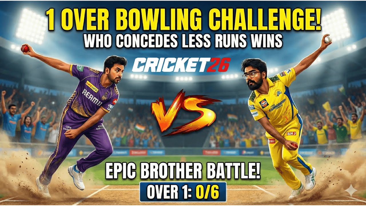 1 Over Bowling Challenge 😱 | Kaun Sabse Kam Runs Dega? | Cricket 26 PS5