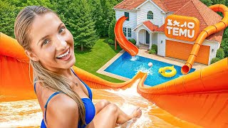 Celebrity Amp World! I Built A Backyard Waterpark Using Only TEMU Items Net Worth