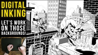 Digital Inking Step-By-Step: Inking Backgrounds for Comics