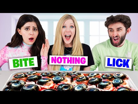 ULTIMATE Bite Lick Nothing Challenge with Azzyland! *disgusting*