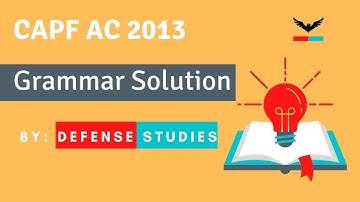 CAPF AC 2013 ENGLISH GRAMMAR Solution | English grammar strategy for CAPF AC 2022