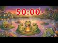 50 Minute Pomodoro Timer  Cozy Frog Campfire Ambience