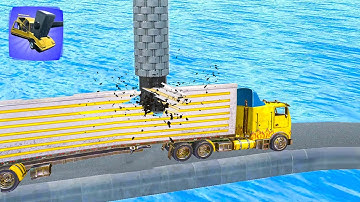 Crash Master 3D - Gameplay All Levels Android-iOS Truck - One Material Realistic Crashes and Stunts