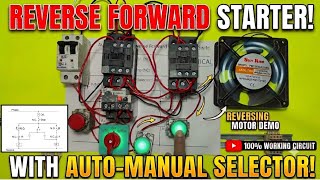 Reverse-Forward Starter Wiring with Selector Switch| Auto/Mannual Reverse Forward Wiring in Hindi 