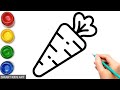 How to draw carrot  carrot drawing  smart kids art