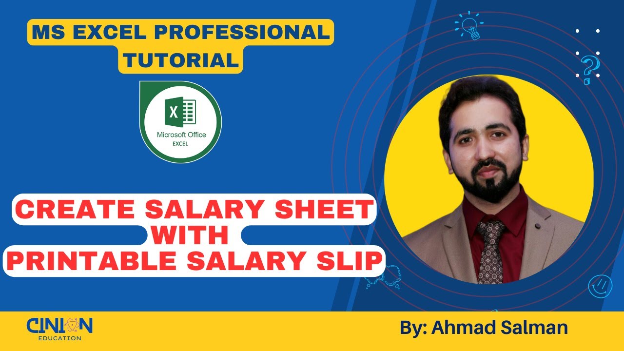 how-to-create-salary-sheet-with-salary-slip-in-ms-excel-youtube
