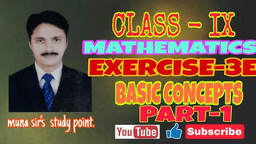 CLASS-IX || MATHEMATICS || 3E EXERCISE  || BASIC CONCEPTS || ODIA